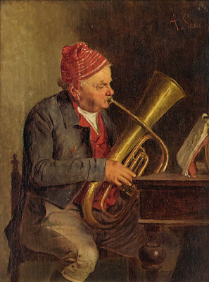 The Baritone Horn Player In Four Stages, group of four