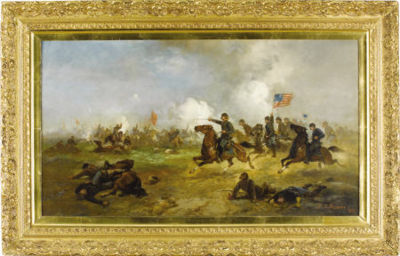 Gen'l Custer Leading the Wolverines at Gettysburg