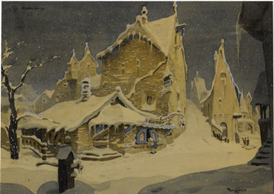 "Pinocchio" Geppetto's Store Front Concept Illustration