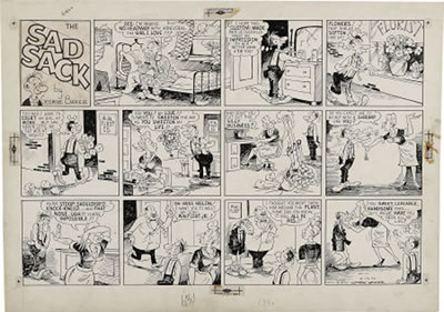 Sad Sack Sunday Comic Strip Original Art, dated 4-13-52 (Bell Syndicate, 1952)