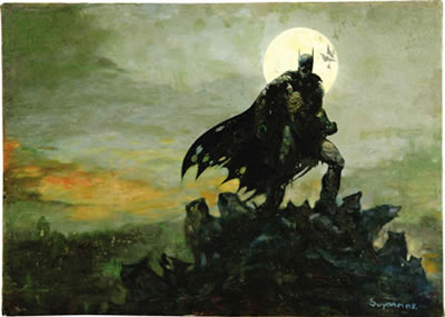 "Batman Zombie" Painting Original Art