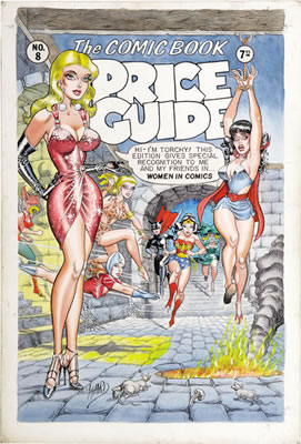 Overstreet Comic Book Price Guide #8 Cover Featuring Torchy and Women In Comics Original Art