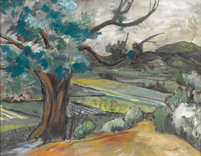 Untitled Dirt Road, 1945 by Bertha Landers - Auction record, sale price, and art valuation. Compare with similar artists and explore comparable artworks.