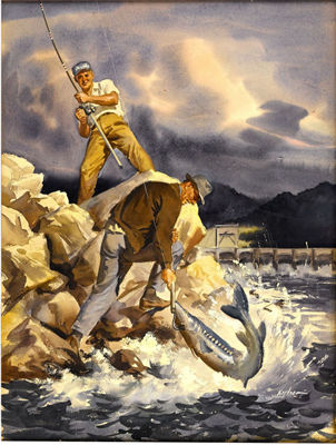 Sports Afield original cover illustration
