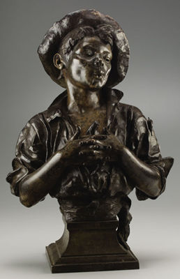 Bust of a Young Fisherman, 19th Century by Eugene Blot - Auction record, sale price, and art valuation. Compare with similar artists and explore comparable artworks.