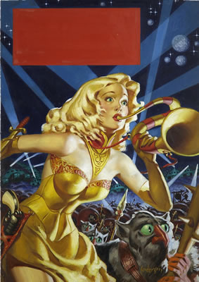 War Maid of Mars, Planet Stories cover, May 1953 AND A copy of the magazine