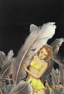 Blood Land, Dynamic Science Fiction #1 cover, December 1952 AND A copy of the magazine by A Leslie Ross - Auction record, sale price, and art valuation. Compare with similar artists and explore comparable artworks.