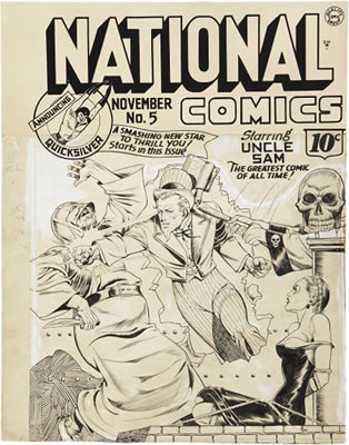 National Comics #5 Uncle Sam Cover Original Art (Quality, 1940).