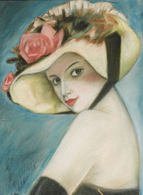 Lady in Hat, 1916 by Olga Ludvigovna Della-Vos-Kardovskaya - Auction record, sale price, and art valuation. Compare with similar artists and explore comparable artworks.