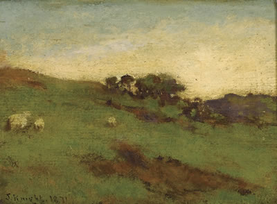 Landscape with Sheep, 1871 by Joseph Knight - Auction record, sale price, and art valuation. Compare with similar artists and explore comparable artworks.