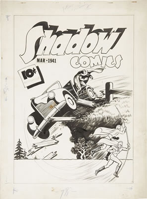 The Shadow Comics V1 #9 Cover Original Art (Street and Smith, 1941).