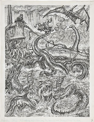 Sample artwork by Mahlon Blaine (1894 - 1969), known for illustrator-books, fantasy genre - View similar artists and auction records
