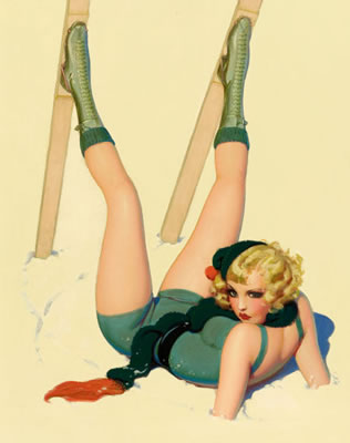SLIPPING BEAUTY, FILM FUN MAGAZINE COVER, FEBRUARY 1935