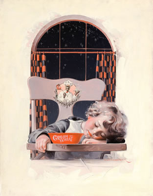 PEACE AND PLENTY, CREAM OF WHEAT AD ILLUSTRATION, 1923