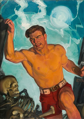 THE LIVING FIRE MENACE, DOC SAVAGE COVER, JANUARY 1938 by Emery Clarke - Auction record, sale price, and art valuation. Compare with similar artists and explore comparable artworks.