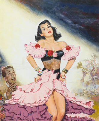 Sample artwork by Harry R Bennett (1919 - 2012), known for gothic novel illustrator, commercial artist - View similar artists and auction records