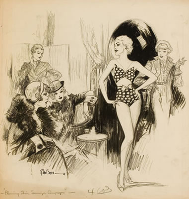 Planing Their Summer Campaign, magazine story illustration, 1934