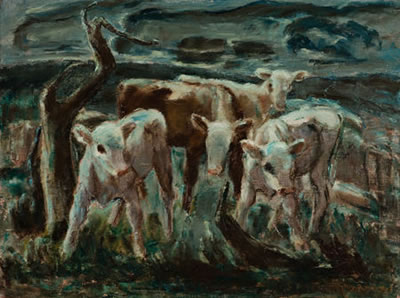 Curious Calves, 1949 by Emily Rutland - Auction record, sale price, and art valuation. Compare with similar artists and explore comparable artworks.