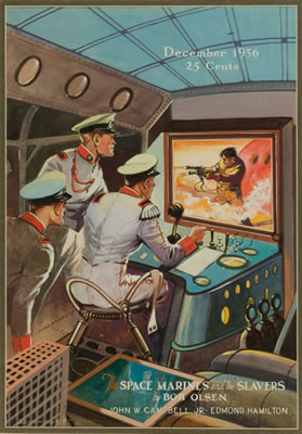 Space Marines and the Slavers, Amazing Stories cover, Decembert 1936 by Leo Morey - Auction record, sale price, and art valuation. Compare with similar artists and explore comparable artworks.