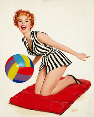 Pin-up with Beach Ball by Jack Wittrup - Auction record, sale price, and art valuation. Compare with similar artists and explore comparable artworks.