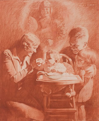 "His First great Adventure," Cream of Wheat ad illustration, 1928