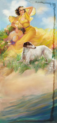 Girl with a Wolfhound