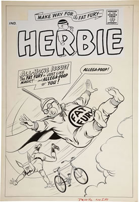Herbie #22 Cover Original Art (ACG, 1966)....