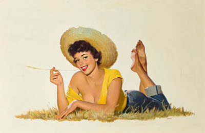 Pin-Up in Straw Hat