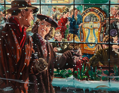 There's Always Warmth and Cheer, Wurlitzer ad illustration 1080 by Albert Dorne - Auction record, sale price, and art valuation. Compare with similar artists and explore comparable artworks.