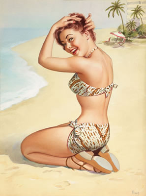 Miss Nassau, Aqua Tour series, 1947 by Pearl Frush - Auction record, sale price, and art valuation. Compare with similar artists and explore comparable artworks.