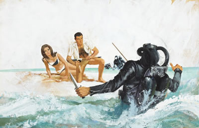 James Bond Thunderball movie promotion illustration, c. 1965
