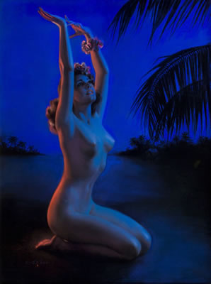 Starry Night in Hawaii by Zoe Mozert - Auction record, sale price, and art valuation. Compare with similar artists and explore comparable artworks.