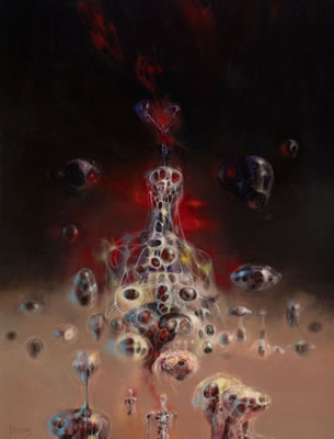 Sample artwork by Richard Michael Gorman Powers (1921 - 1996), known for landscape and seascape painting, sci-fi illustration - View similar artists and auction records