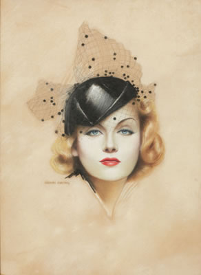 Carole Lombard, Motion Picture magazine cover, 1936 by Charles Sheldon - Auction record, sale price, and art valuation. Compare with similar artists and explore comparable artworks.