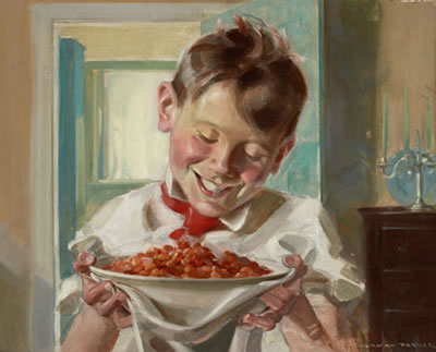 Boy with Bowl of Beans
