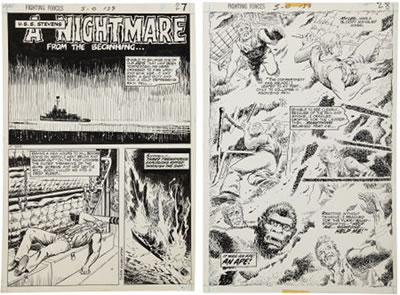 Our Fighting Forces #139 Complete 4-page U.S.S. Stevens Story "A Nightmare From the Beginning" Original Art (DC, 1973)