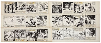 Tarzan Daily Comic Strip Original Art Group (United Feature Syndicate, 1947).