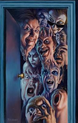 Waxwork, movie poster and video cassette illustration