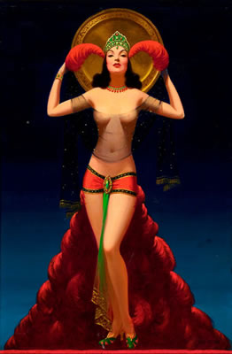 Lady of Mystery, calendar print illustration