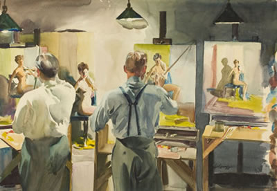 Sample artwork by Alexander Kortner (1905 - 1999), known for field and stream-illustrator - View similar artists and auction records