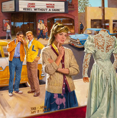 Considering the Dress, advertising illustration