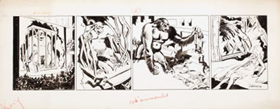 King Kong, original promotional daily newspaper strip-style illustration