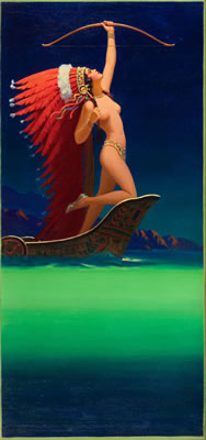 Flaming Arrow, calendar illustration, c. 1934