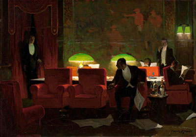 A Gentlemen's Club, 1917 by Frank Street - Auction record, sale price, and art valuation. Compare with similar artists and explore comparable artworks.