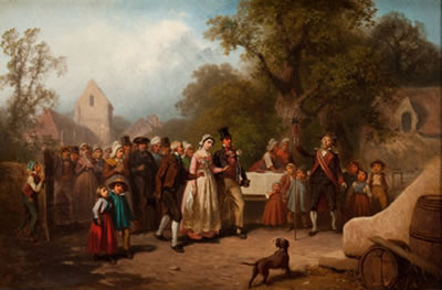 Pair of Genre Scenes (The Wedding and The Reception)
