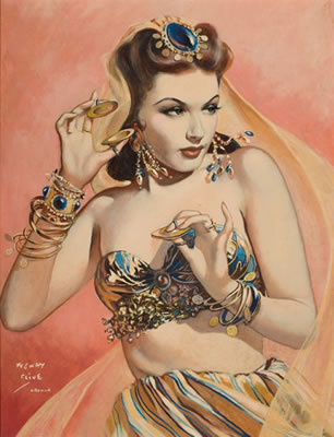 Yvonne de Carlo as Mata Hari, American Weekly cover, February 8, 1948
