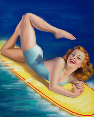 An American Beauty, calendar pin-up, c. 1940