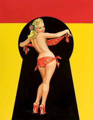 Keyhole Pin-Up with Bandana, Whisper magazine cover, January 1951