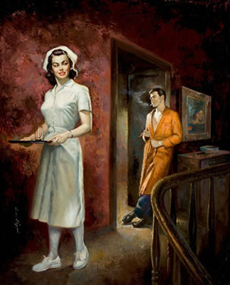 Private Nurse, paperback digest cover, 1952