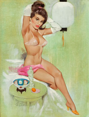Seated Nude, Brown & Bigelow calendar pin-up, November 1966